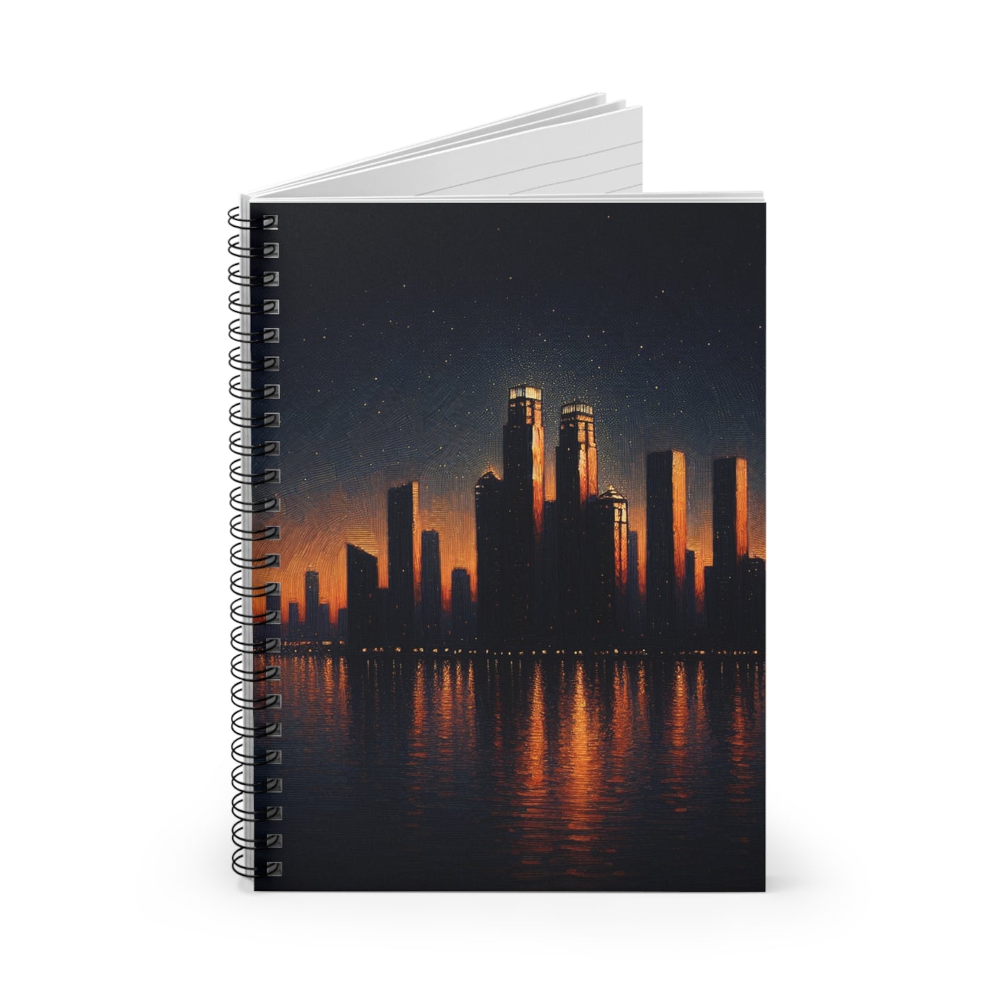 "The City Aglow" - The Alien Spiral Notebook (Ruled Line) Post-Impressionism Style