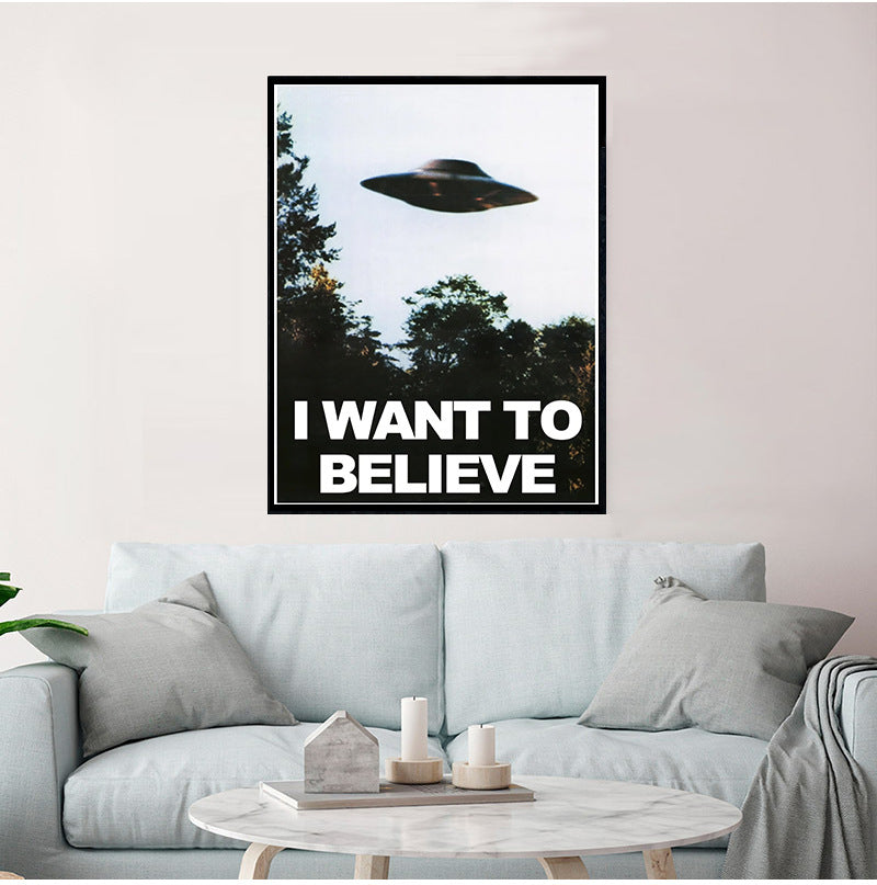 UFO Poster Sofa Background Wall Decoration Painting