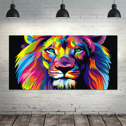 Art Print Poster Colorful Lion Canvas Painting Wall Art Home Living Room Decor