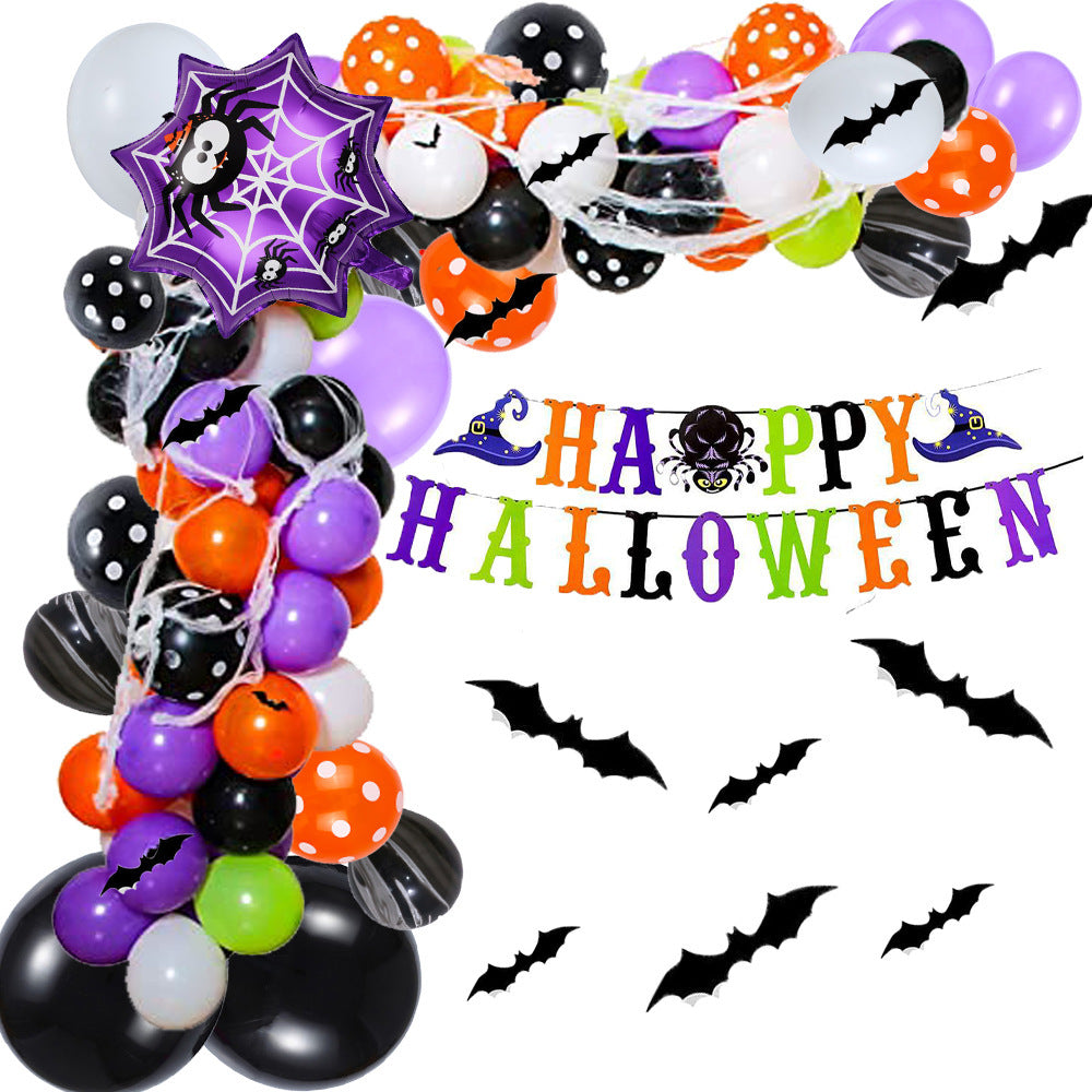 New Halloween Party Decoration Balloon Combination Spider Aluminum Film