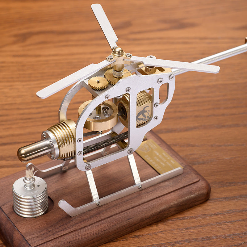 Helicopter Model Miniature Engine Physical Air Energy External Combustion Engine Can Start