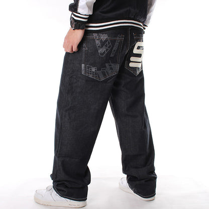 Men's Plus Size Trousers Hip-hop Printed Loose Skateboarding Pants