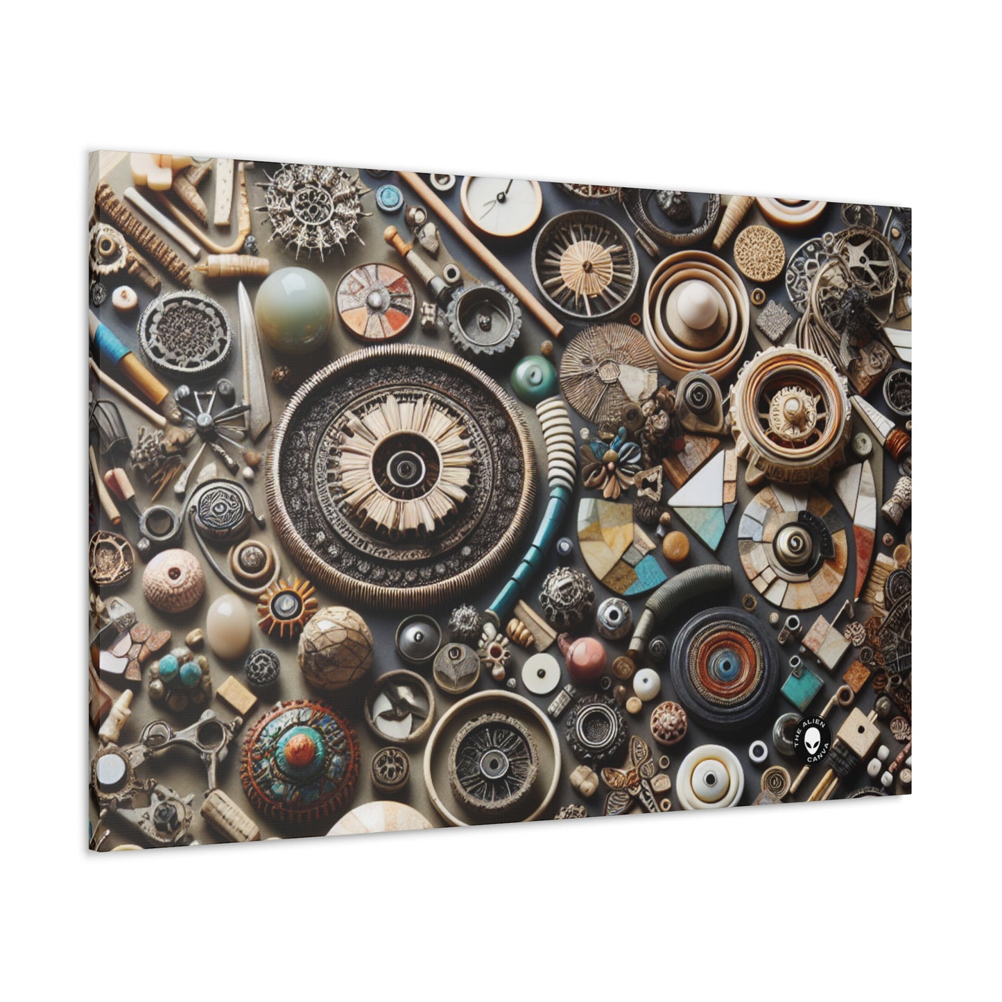 "Nature's Tapestry: Assemblage Art with Found Objects" - The Alien Canva Assemblage Art