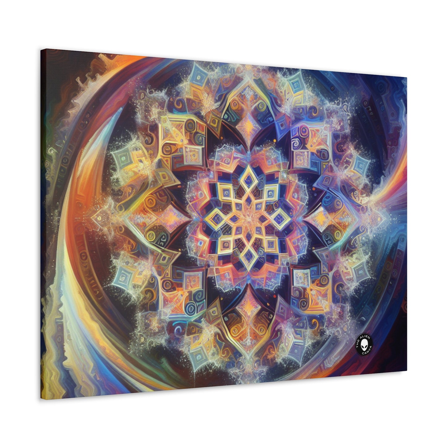 "Mandala dinámico: una pintura geométrica vibrante" - The Alien Canva