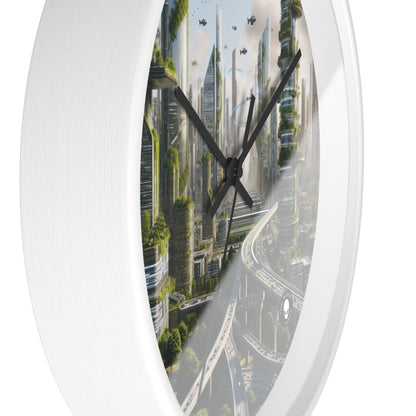 "Nature's Reclamation: A Futuristic Cityscape" - The Alien Wall Clock