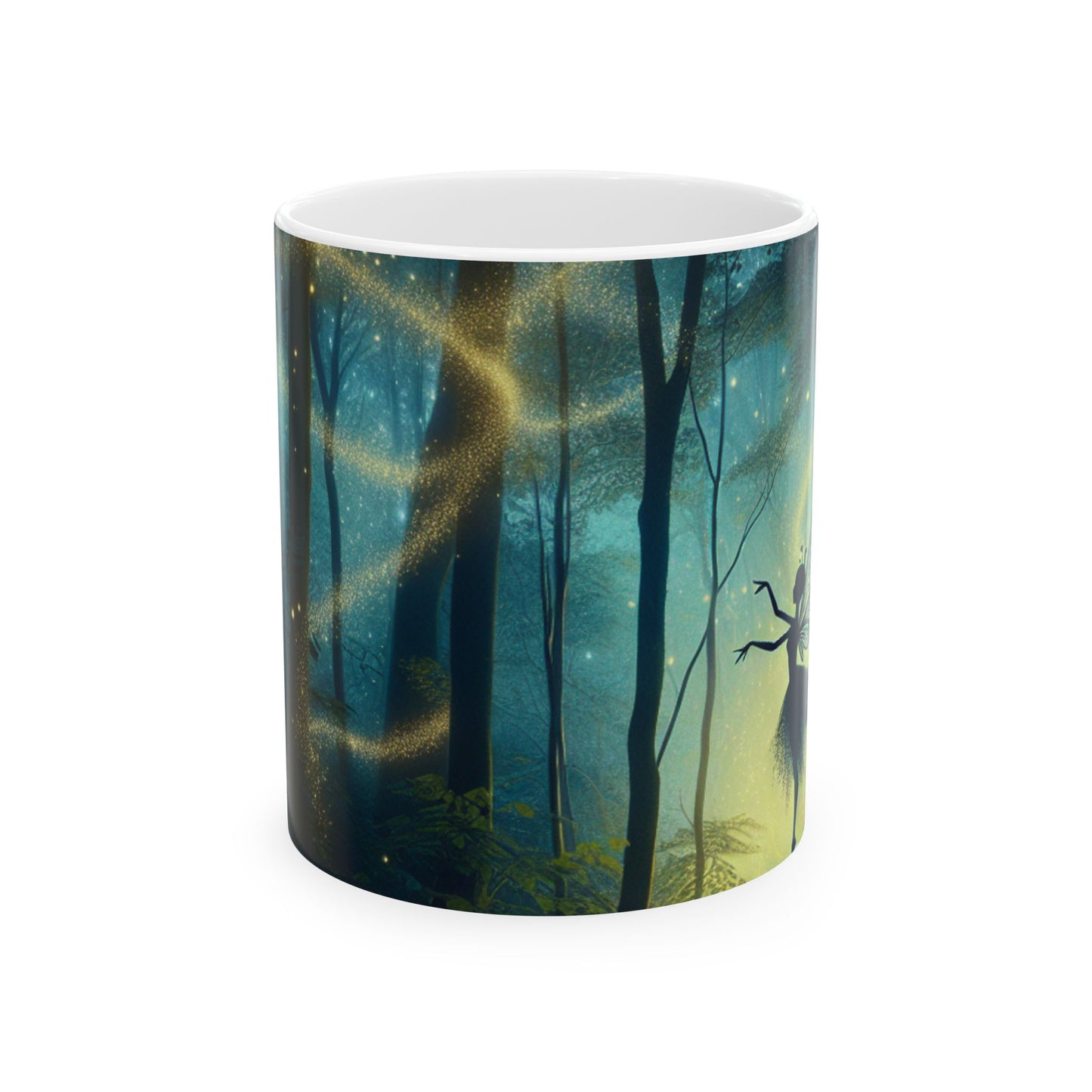 « Forêt enchantée : Danse des lucioles » – Tasse en céramique Alien 11 oz