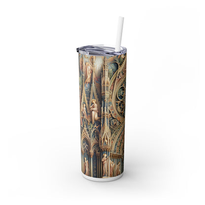 "Harmonie des Anges : Sérénade Céleste au Crépuscule" - The Alien Maars® Skinny Tumbler avec Paille 20oz International Gothic