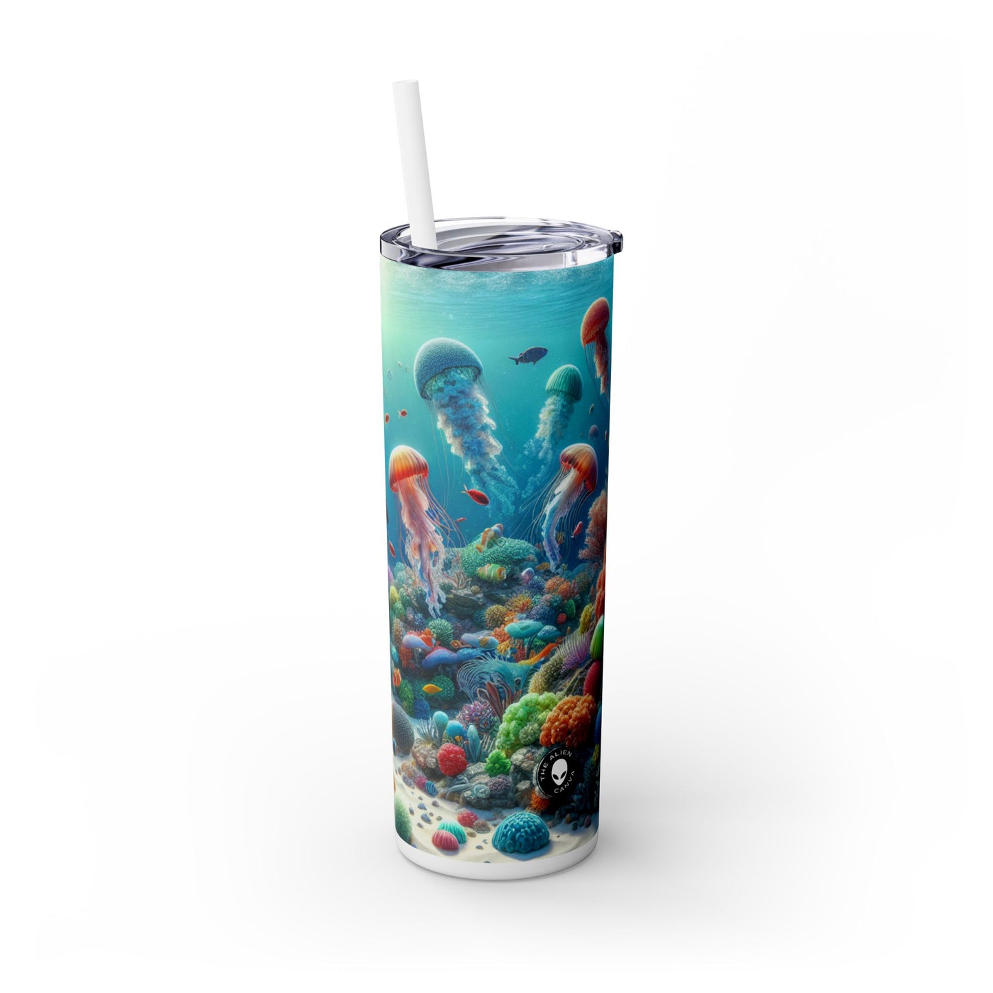 « Jellyfish Fantasy » - Le verre fin Alien Maars® avec paille 20 oz