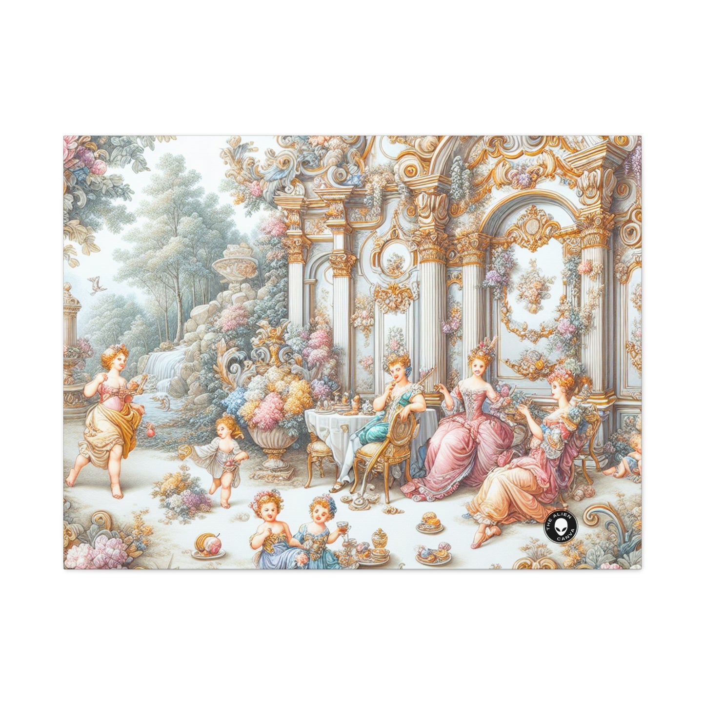 "A Garden of Rococo Delights: A Whimsical Extravaganza" - The Alien Canva Rococo