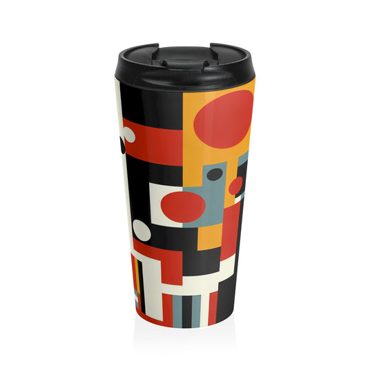 "Futurist Cityscape: Harmonizing Art and Technology in a Dynamic Constructivist Masterpiece" - The Alien Stainless Steel Travel Mug Constructivism