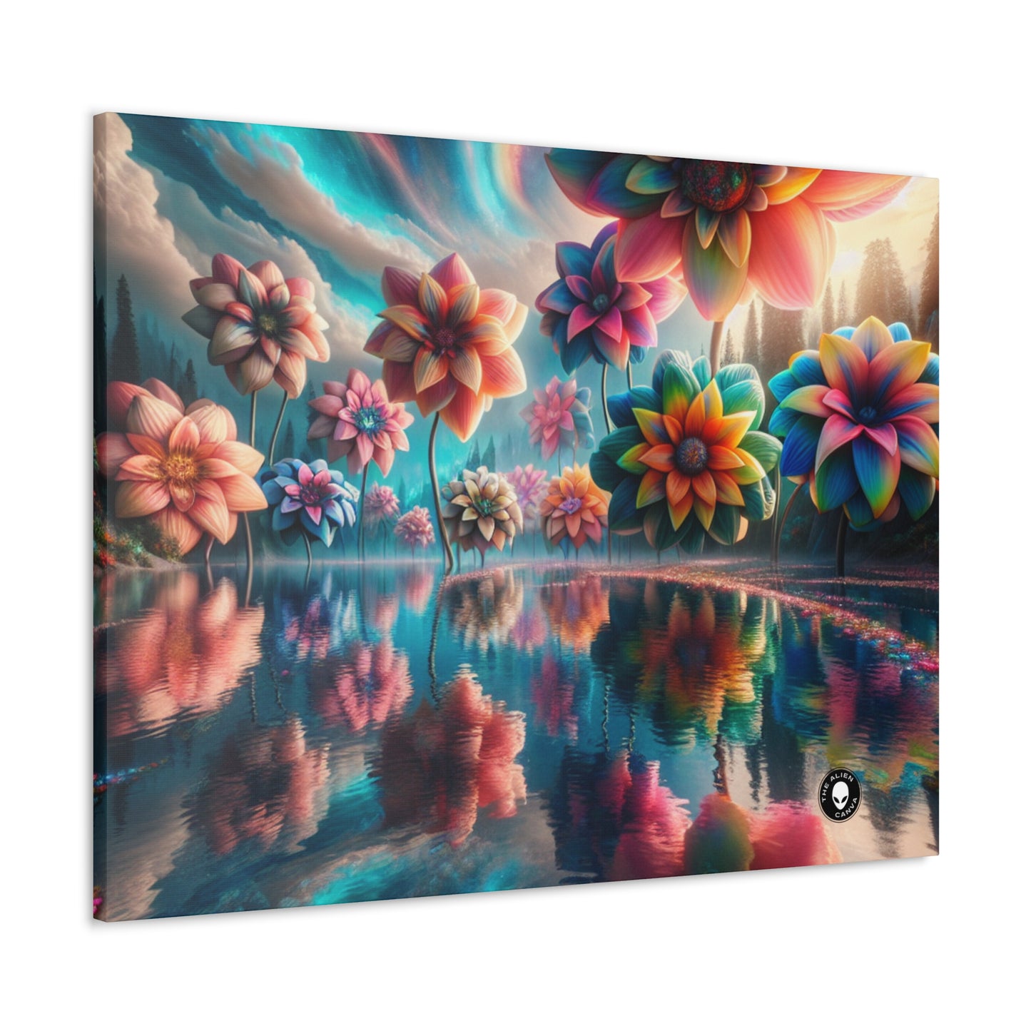 "Enchanted Waters: A Floral Dreamland" - The Alien Canva