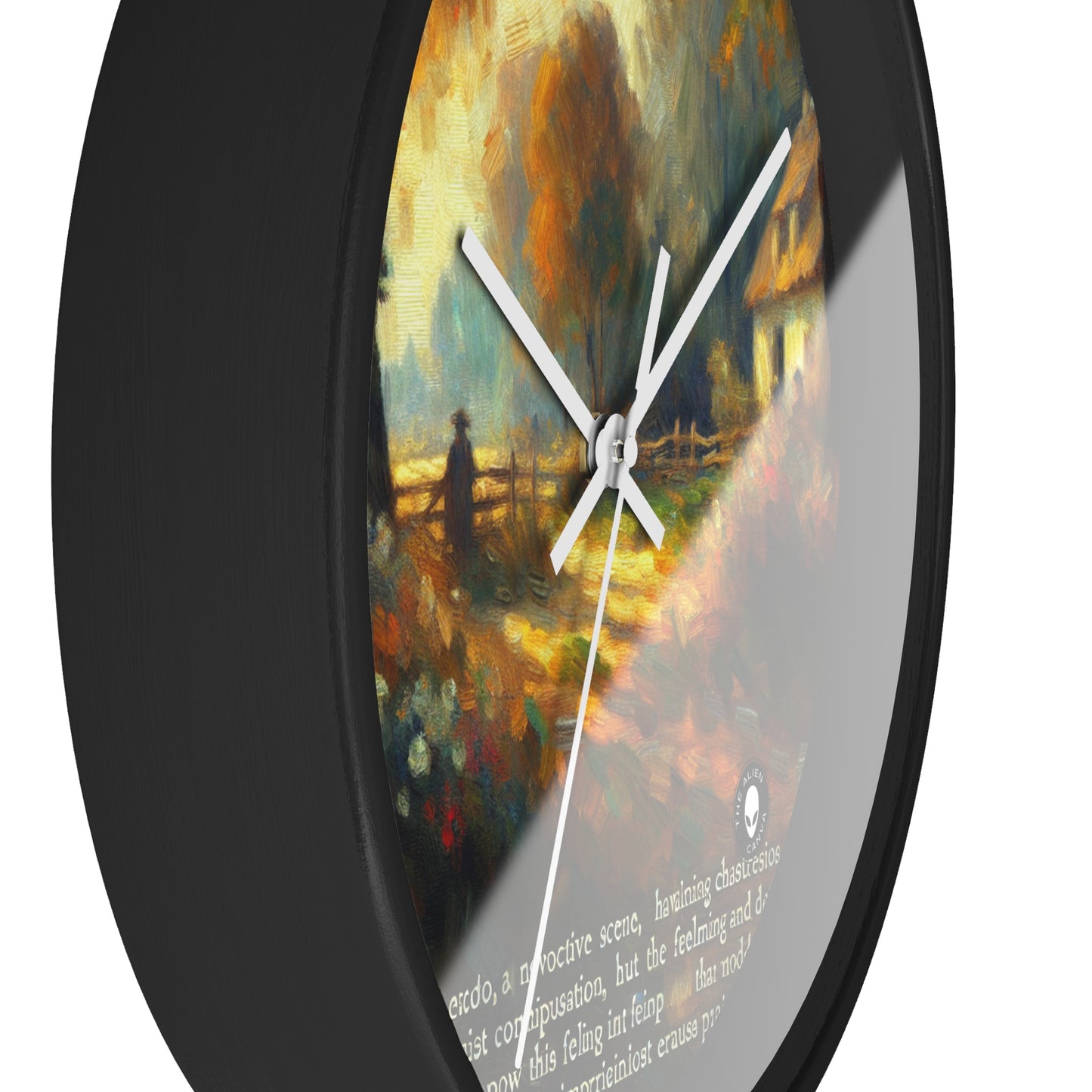 "Serenidad al atardecer: pintura impresionista de jardín" - El impresionismo del reloj de pared alienígena