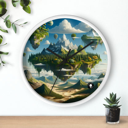 "Elemental Isles: A Dreamlike Journey through Nature's Wonders" - The Alien Wall Clock