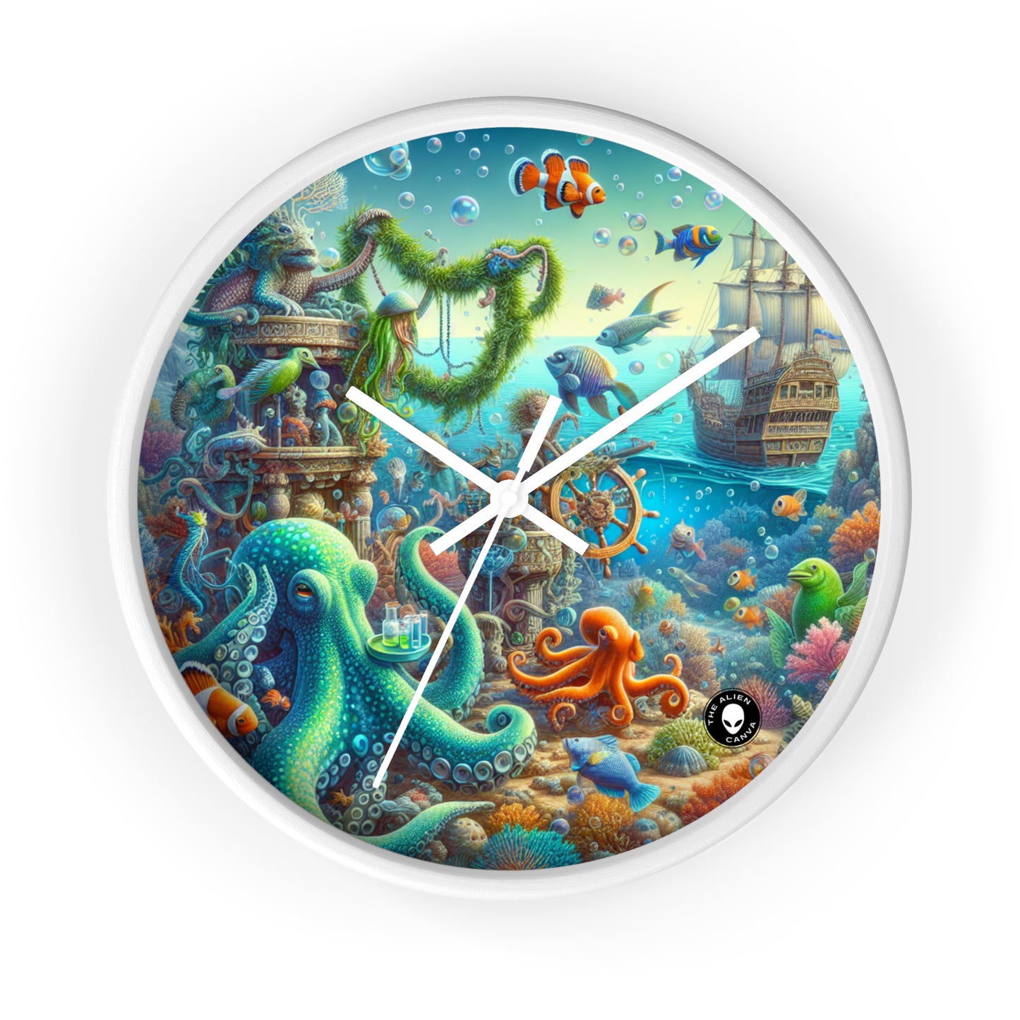 "Underwater Fiesta" - The Alien Wall Clock