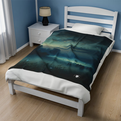 "Misty Twilight: Un viaje tonalista hacia la serenidad silenciosa" - The Alien Velveteen Plush Blanket Tonalism