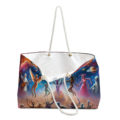 "Interstellar Rave: Embracing Cosmic Unity" - The Alien Weekender Bag