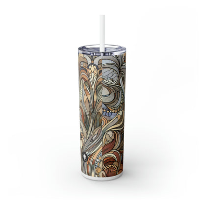 "Nature's Muse: Art Nouveau Woman" - The Alien Maars® Skinny Tumbler avec paille 20oz Art Nouveau