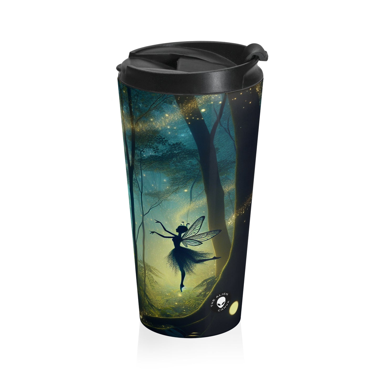 "Bosque Encantado: Baile de Luciérnagas" - Taza de Viaje de Acero Inoxidable de Alien