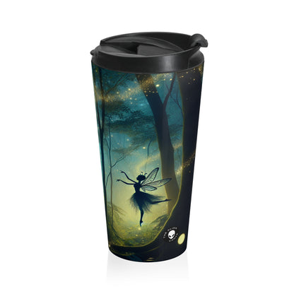 "Bosque Encantado: Baile de Luciérnagas" - Taza de Viaje de Acero Inoxidable de Alien