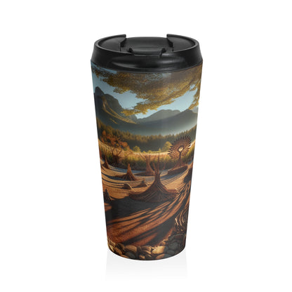 "Metamorphosis: A Captivating Land Art Celebration of Transformation and Rebirth" - The Alien Stainless Steel Travel Mug Land Art