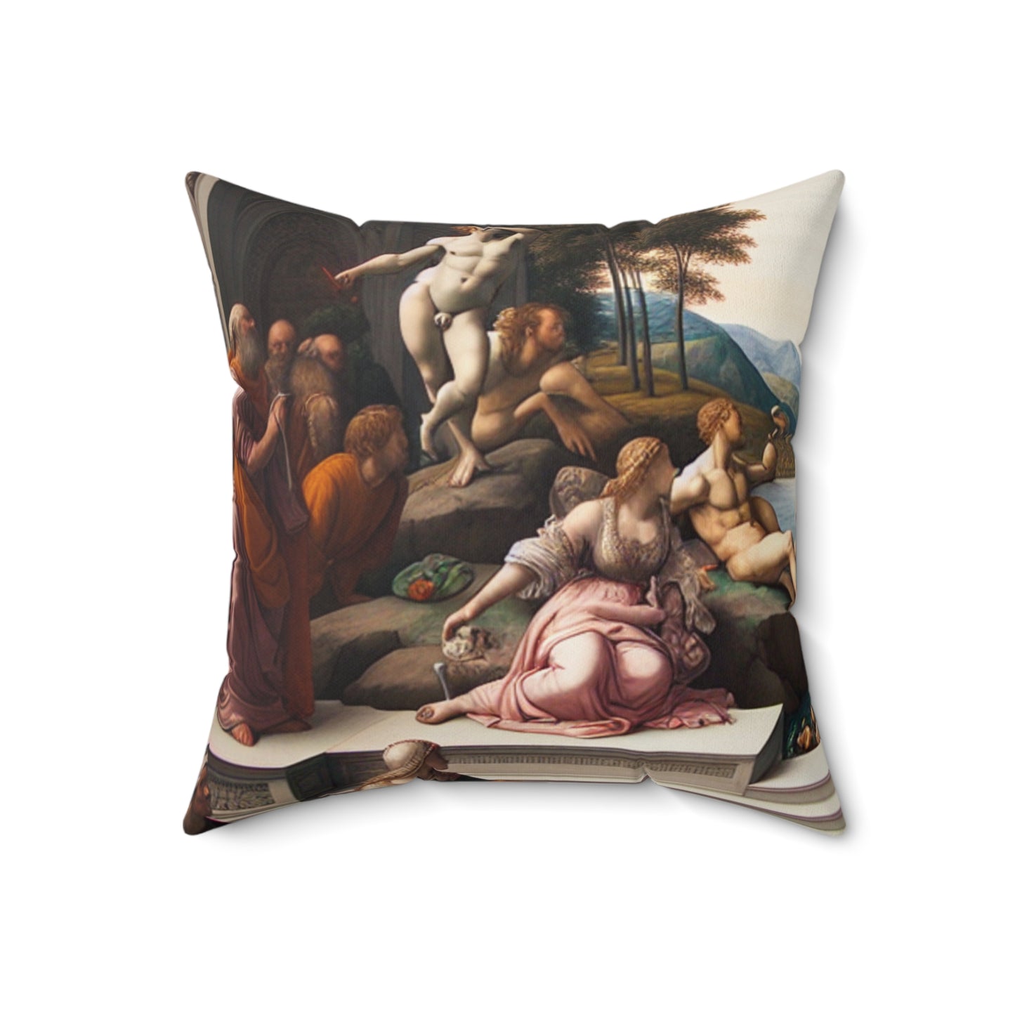 "Divine Enlightenment: A Renaissance Mythological Masterpiece"- The Alien Spun Polyester Square Pillow Renaissance