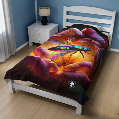 "The Beauty of Nature: A Hyperrealistic Insect Mosaic" - The Alien Velveteen Plush Blanket Hyperrealism