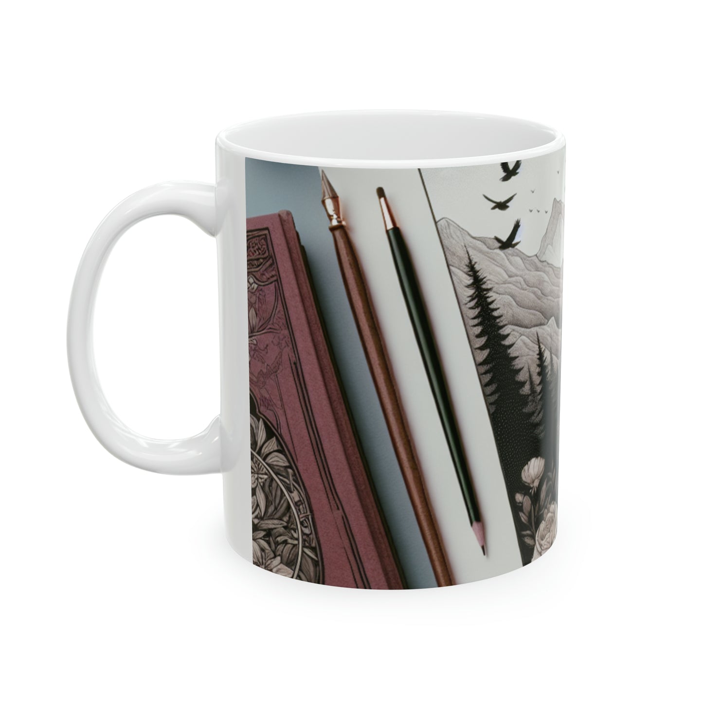 "Serenidad Crepúsculo: Un paisaje romántico" - Taza de cerámica The Alien 11oz Romanticismo