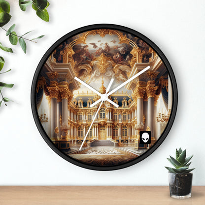 "Splendeur royale : un palais baroque plaqué or" - L'horloge murale Alien de style baroque