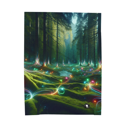 - Crystal-Enchanted Forest: A Tapestry of Light - The Alien Velveteen Plush Blanket