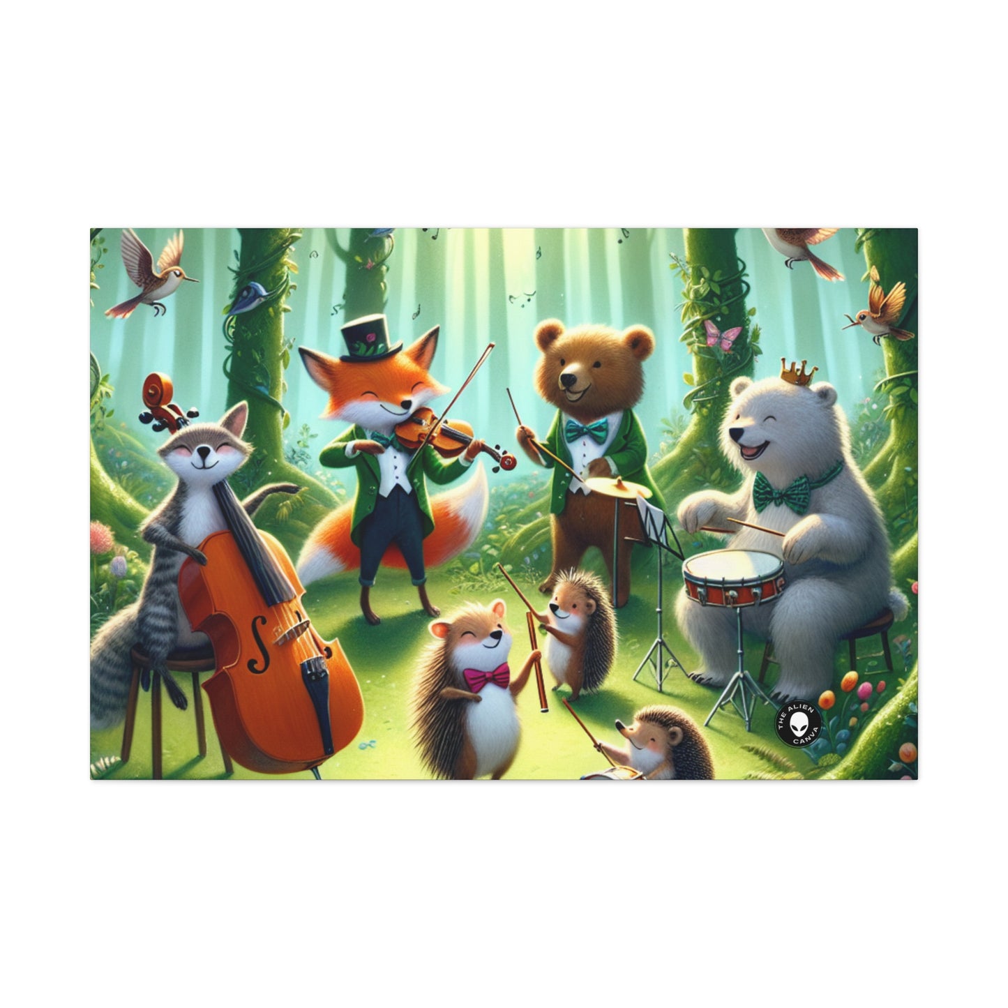 "Una colección de animales melodiosos: animales musicales en el bosque encantado" - The Alien Canva