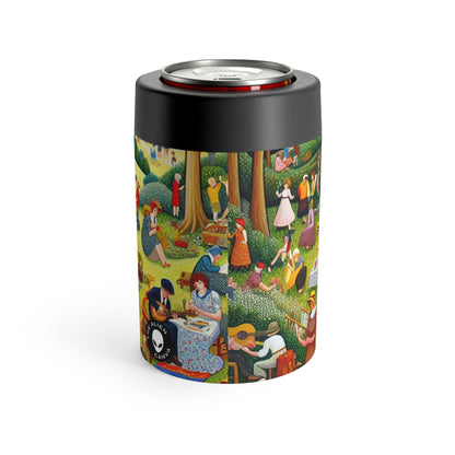 "Whimsical Village Delights" - The Alien Can Holder Naïve Art