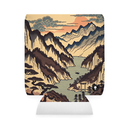 "Sérénité des fleurs de cerisier : un hommage Ukiyo-e captivant à la cérémonie japonaise du thé" - The Alien Can Cooler Sleeve Ukiyo-e (impression japonaise sur bois)