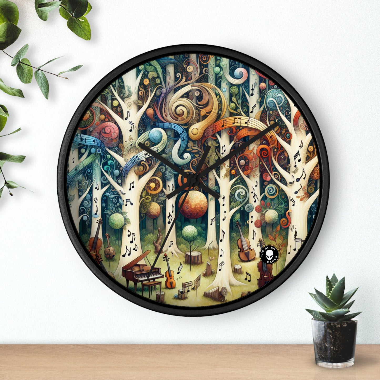 "Melodic Enchantment: The Instrumental Forest" - The Alien Wall Clock