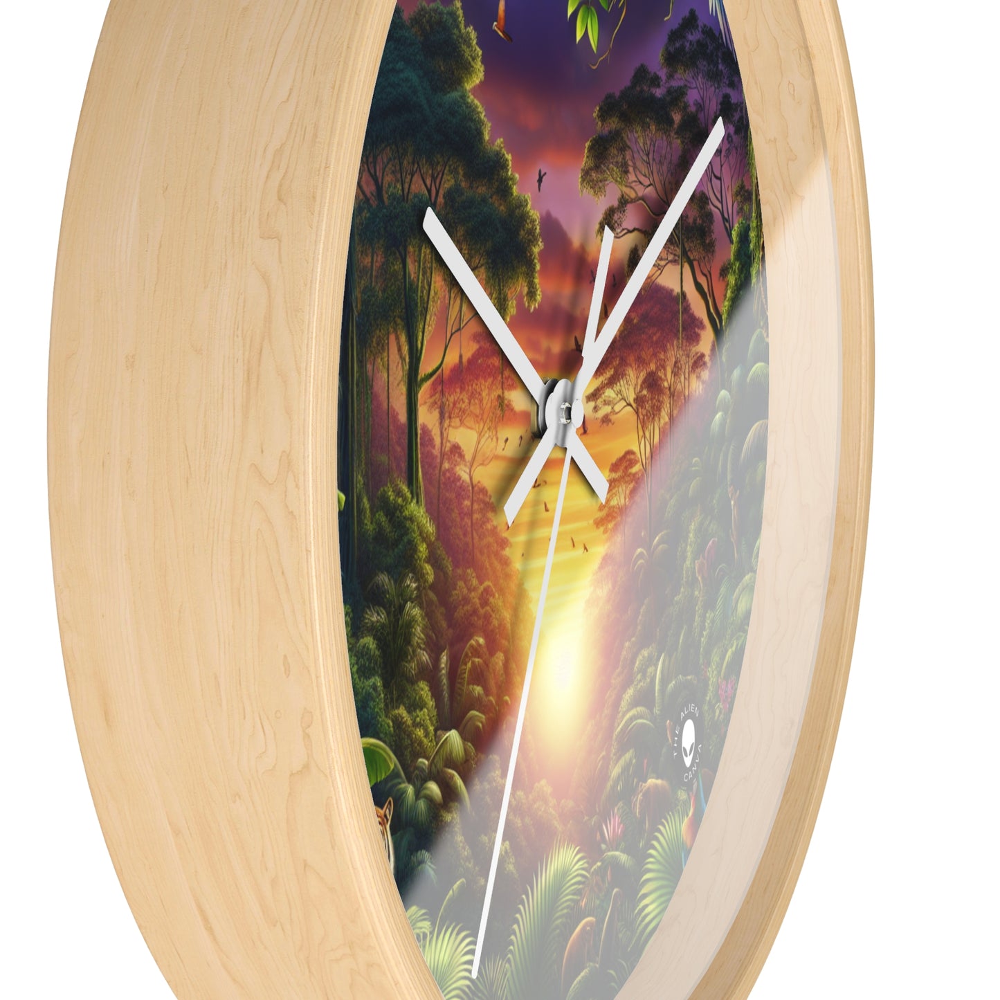 "Dusk in the Jungle: A Wild Encounter" - The Alien Wall Clock