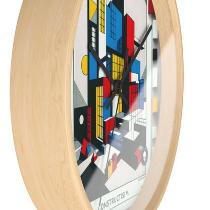 "Techno-Triangles : une exploration constructiviste de l'innovation moderne" - The Alien Wall Clock Constructivism