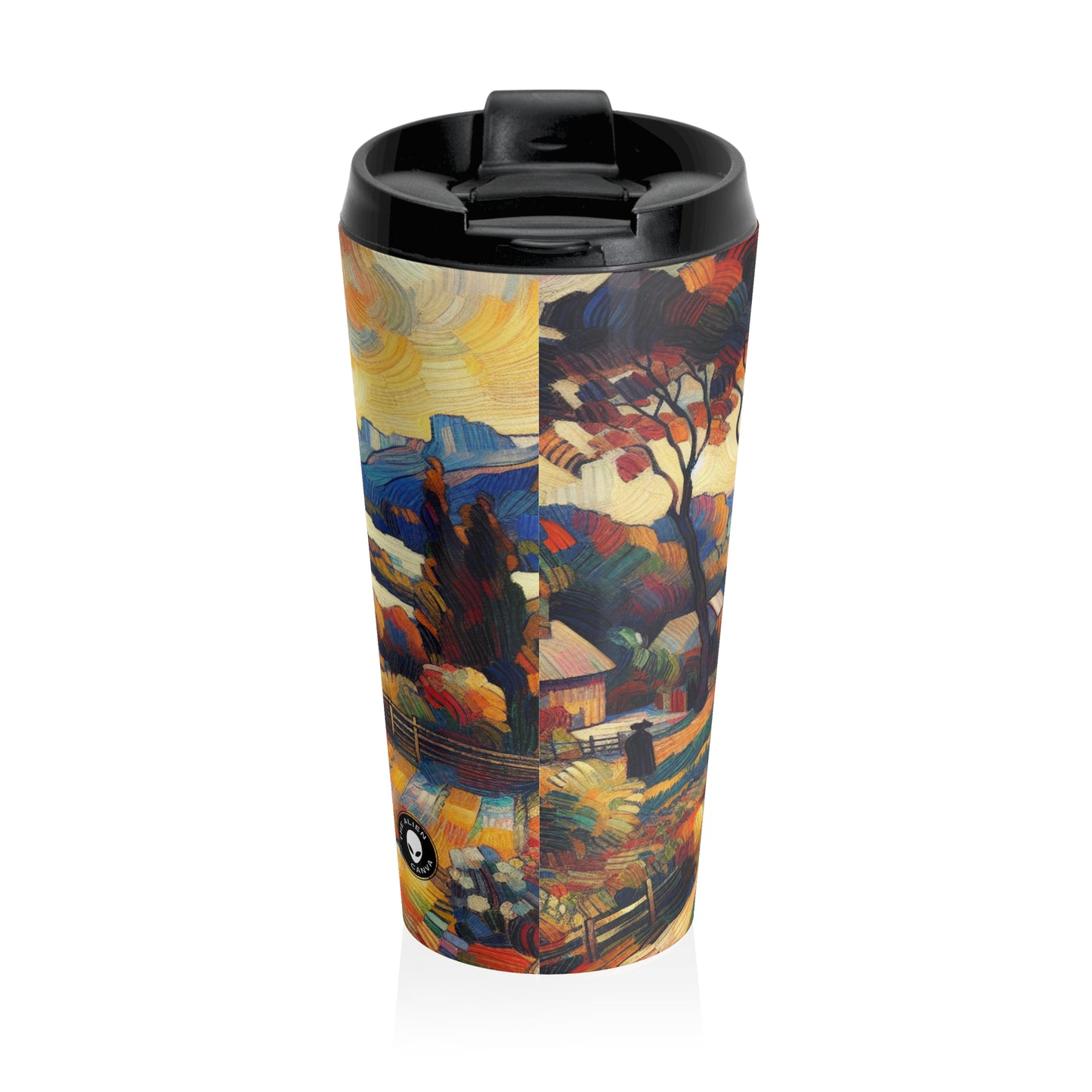 "Nature's Kaleidoscope: A Vivid Fauvism Exploration of the Animal Kingdom" - The Alien Stainless Steel Travel Mug Fauvism