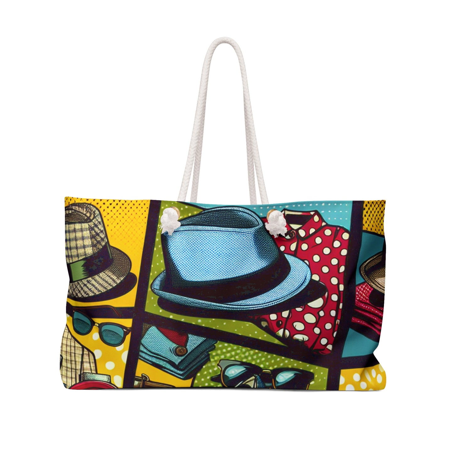 "Pop Art Apparel: A Collage of Vintage Style" - The Alien Weekender Bag pop art Style