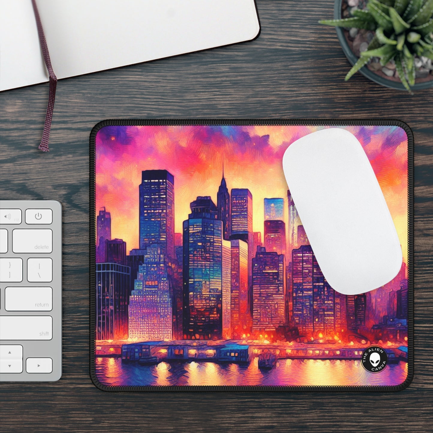 Oasis oculto: una obra maestra del impresionismo espontáneo en tonos vibrantes - The Alien Gaming Mouse Pad Impressionism