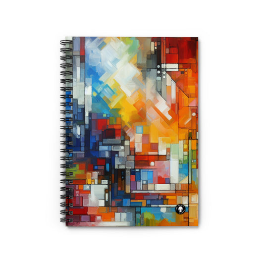 "Optimistic Progress: An Abstract Artwork" - The Alien Spiral Notebook (Ruled Line) Abstract Art