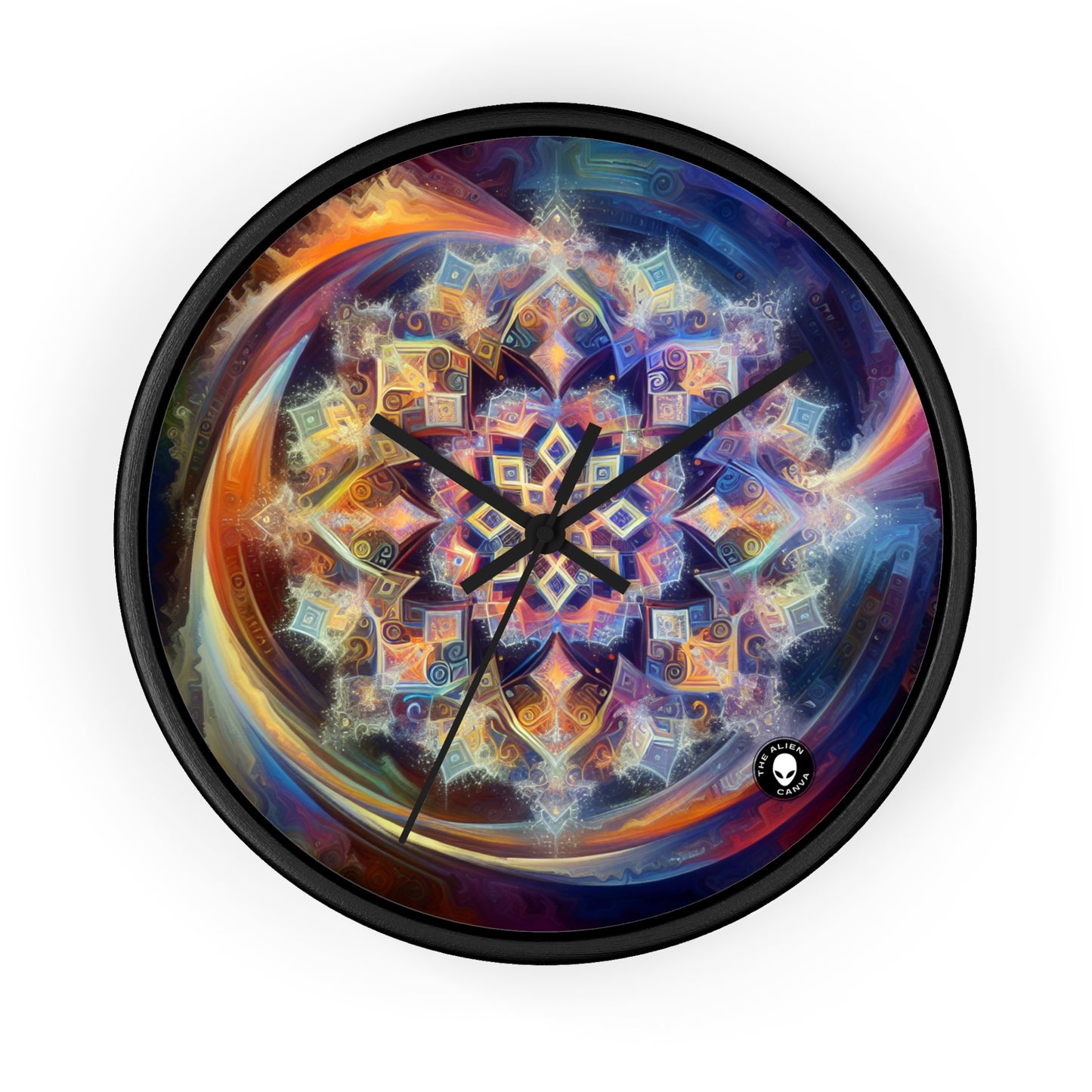 "Dynamic Mandala: A Vibrant Geometric Painting" - The Alien Wall Clock