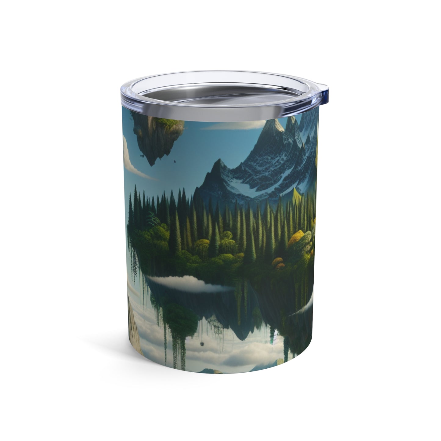 "Elemental Isles: Un viaje onírico a través de las maravillas de la naturaleza" - Vaso Alien de 10 oz