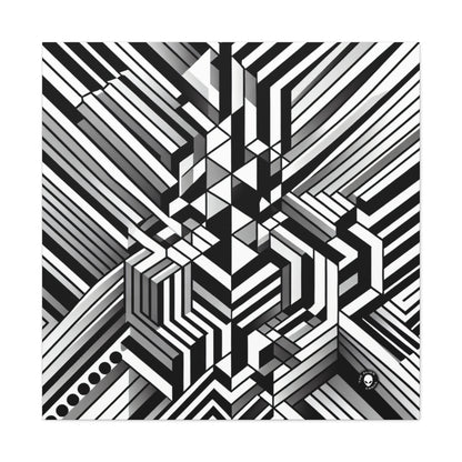 "Perception in Motion: A Mind-Bending Op Art Masterpiece" - The Alien Canva Op Art