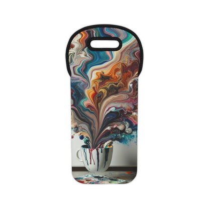 "A Paint Poured Paradise: Acrylic Pouring Art" - The Alien Wine Tote Bag Acrylic Pouring Style