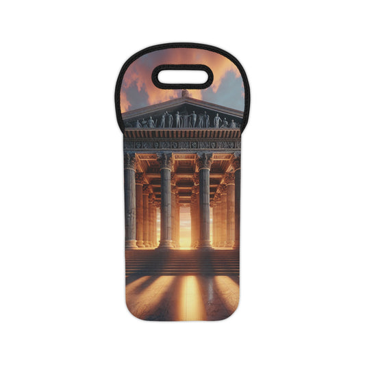 "Warm Glow of the Grecian Temple" - The Alien Wine Tote Bag Neoclassicism Style