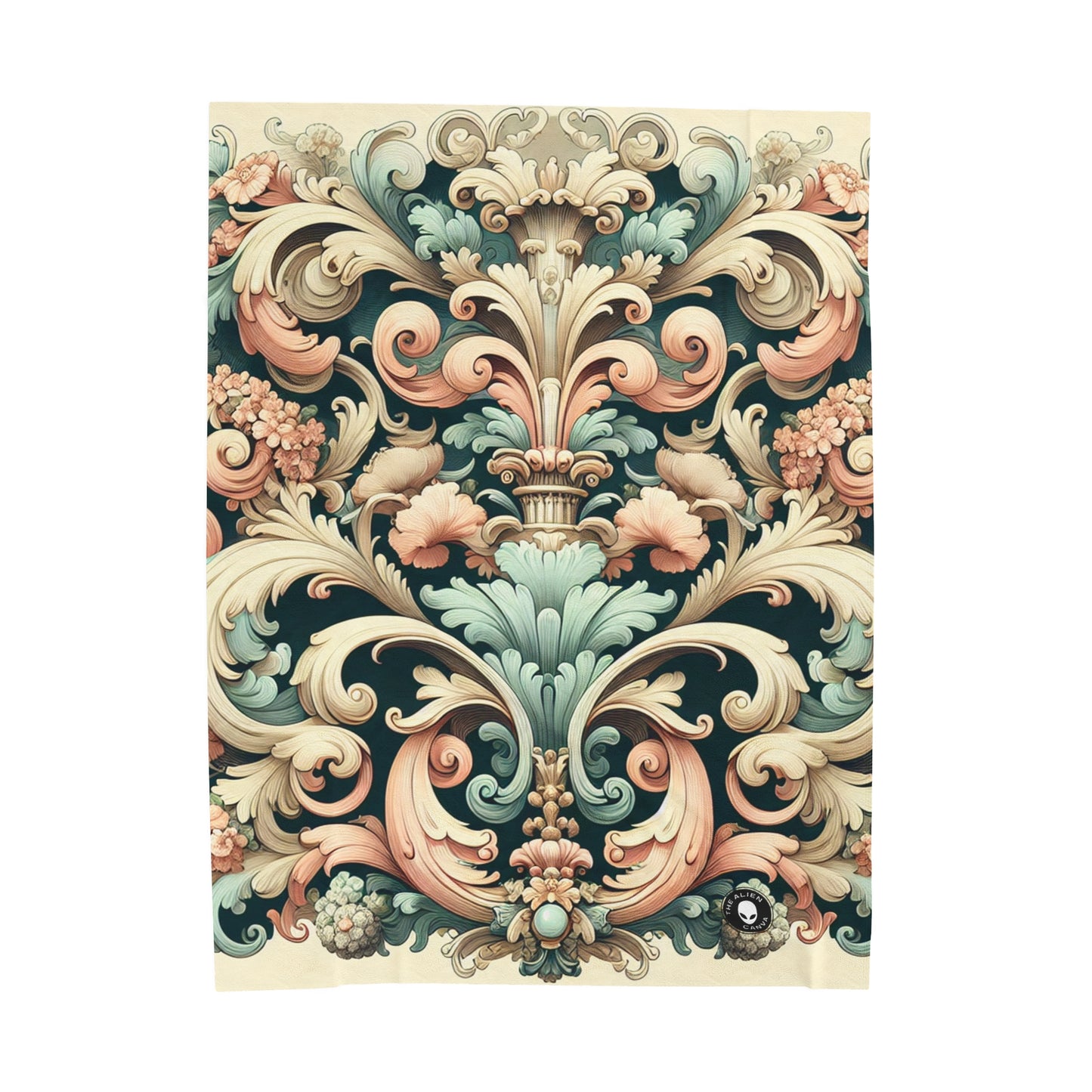 "Garden of Whimsy: A Rococo Fête" - The Alien Velveteen Plush Blanket Rococo