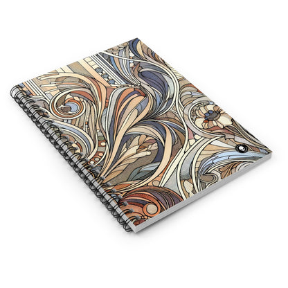 "Nature's Muse: Art Nouveau Woman" - The Alien Spiral Notebook (Ligne Lignée) Art Nouveau