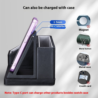 Three-in-one Wireless Charger Mobile Phone Headset Watch Stand Charging Station Storage Box