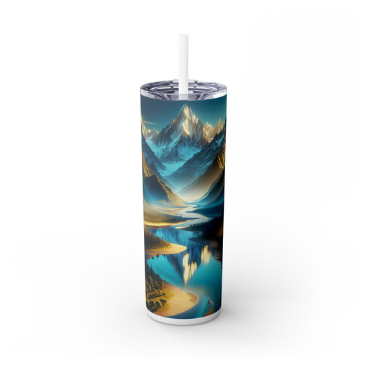 "Serenity's Palette: A Sunset Symphony" - The Alien Maars® Skinny Tumbler with Straw 20oz Photorealism