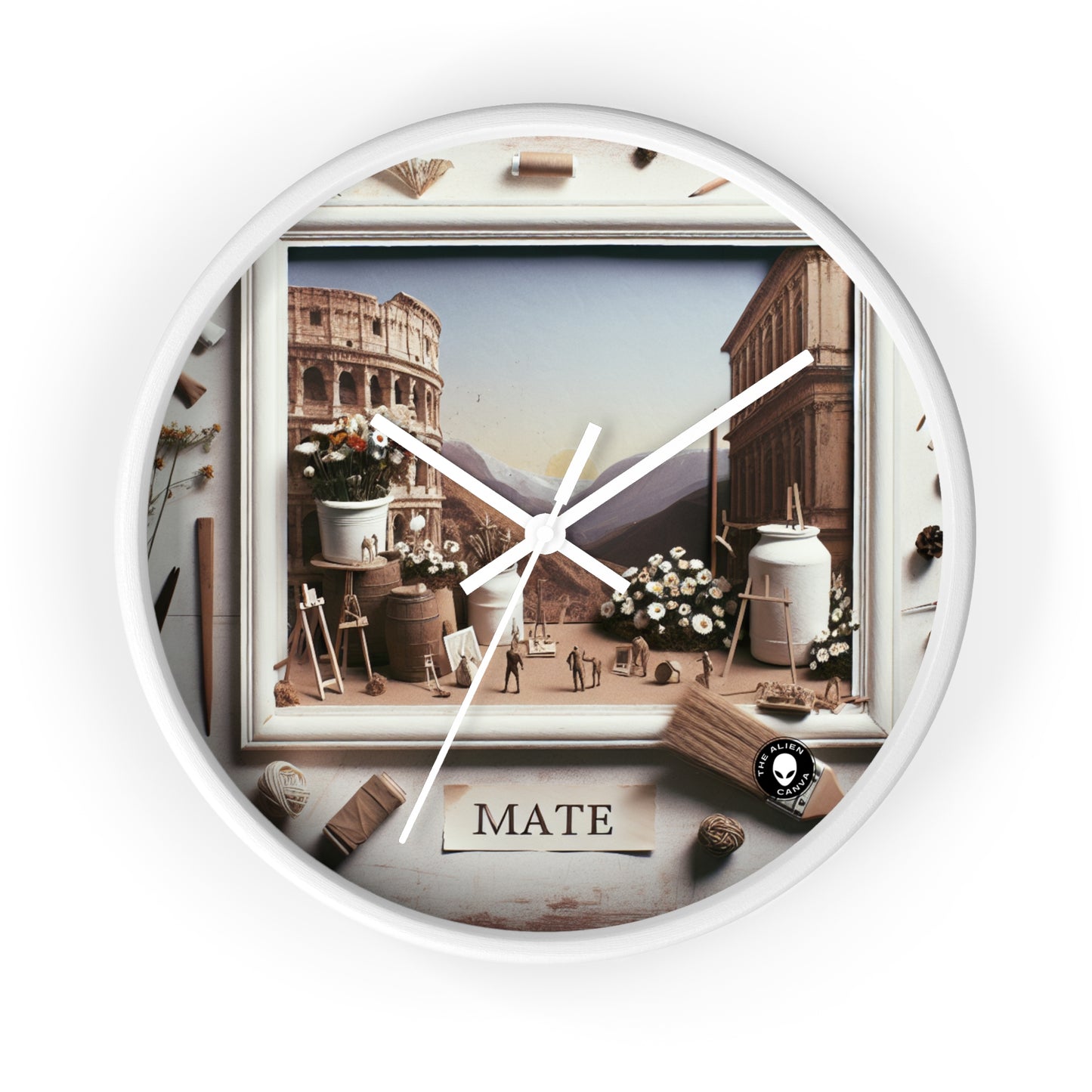 "Elemental Elegance: A Mixed Media Tribute to Arte Povera" - The Alien Wall Clock Arte Povera