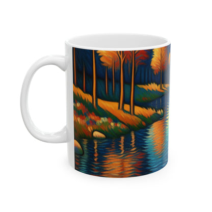 "Jungle indomptée : imagerie fauviste expressive" - ​​La tasse en céramique Alien 11oz Fauvisme